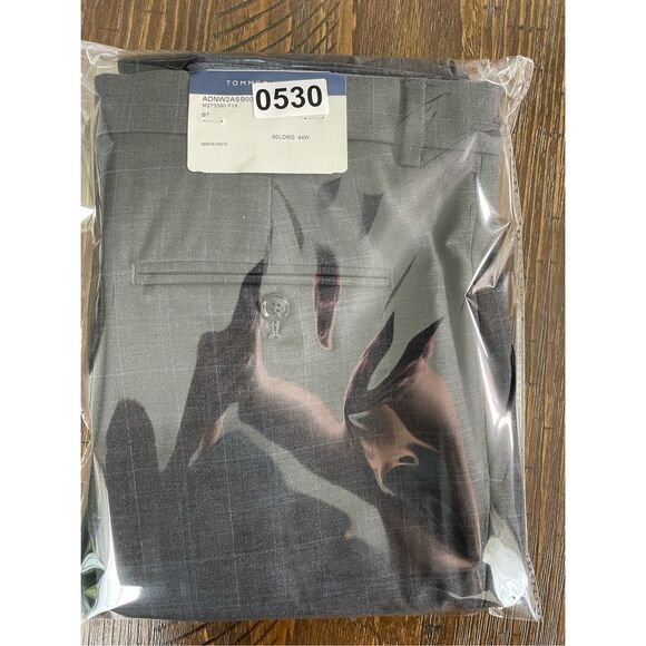 Tommy Hilfiger Dress Pants Men Gray 44 Unhemmed Windowpane Plaid Tailored Fit - Picture 9 of 9